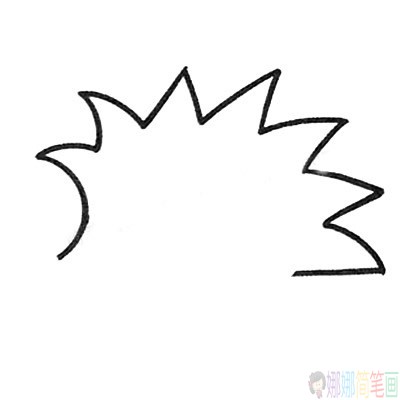 刺猬简笔画五步画出,幼儿学画刺猬简笔画的画法步骤图片大全/儿童简笔画 刺猬简笔画五步画出,幼儿学画刺猬简笔画的画法步骤图片大全