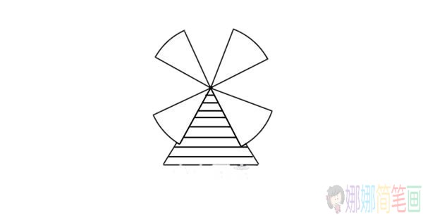 荷兰风车简笔画步骤,风车简笔画图片