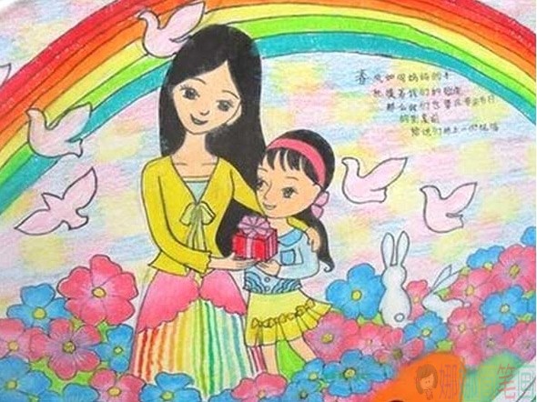 小学生母亲节儿童画优秀作品鉴赏