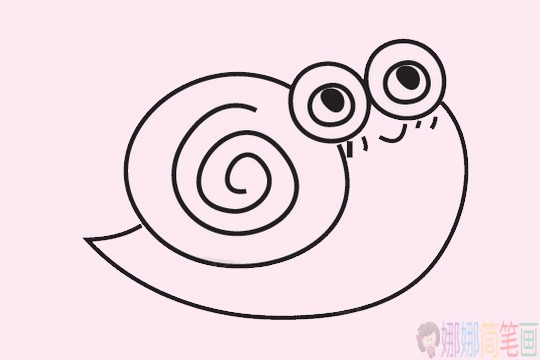 蜗牛简笔画画法,蜗牛简笔画步骤图片
