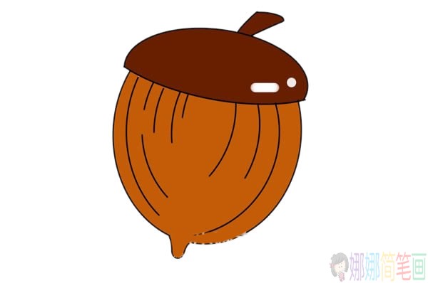 橡果简笔画的画法,橡果简笔画步骤教程