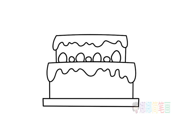 双层生日蛋糕简笔画步骤图片大全