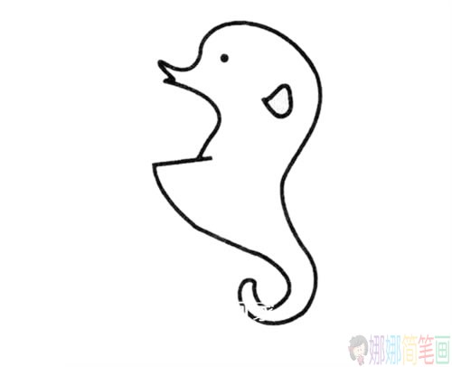 海马简笔画怎么画,海马简笔画画法步骤图片