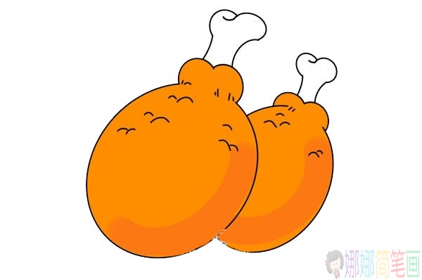卡通鸡腿简笔画画法,卡通鸡腿简笔画步骤