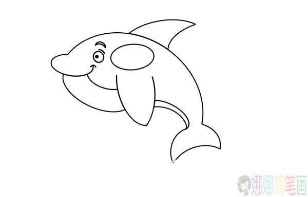 海豚简笔画步骤,漂亮的海豚简笔画图片