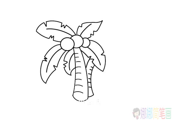 椰子树简笔画画法,椰子树简笔画步骤