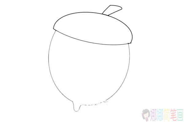 橡果简笔画的画法,橡果简笔画步骤教程
