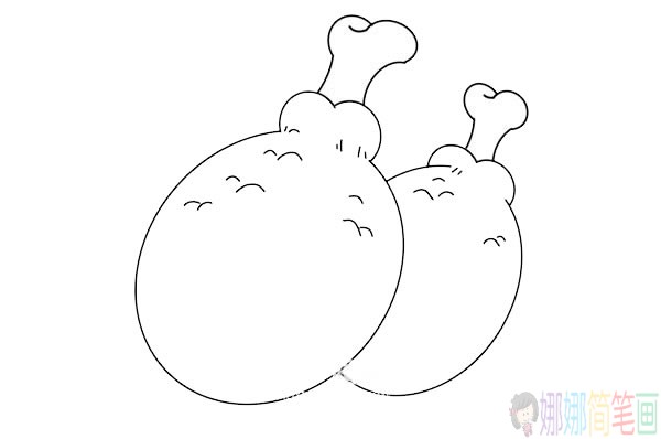 卡通鸡腿简笔画画法,卡通鸡腿简笔画步骤
