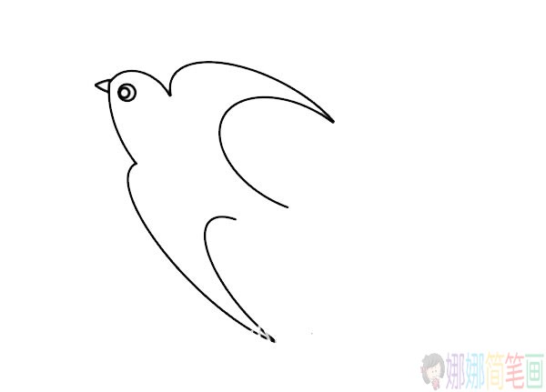春天的燕子简笔画画法步骤图片