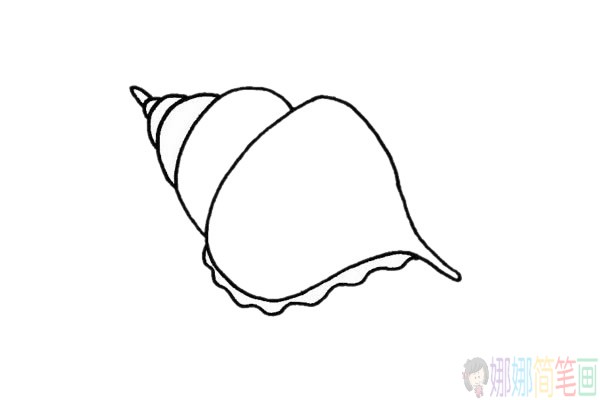 海螺贝壳简笔画步骤,海螺贝壳简笔画图片大全