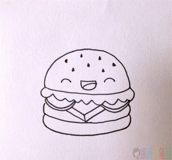 汉堡简笔画教程，汉堡简笔画教程图片