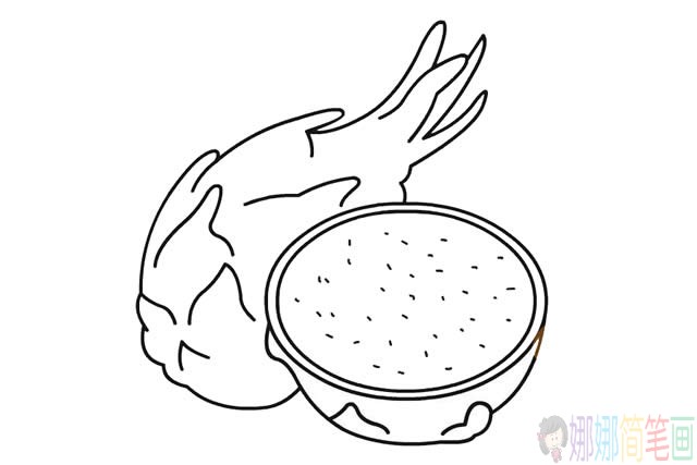 火龙果简笔画彩色画法步骤图片