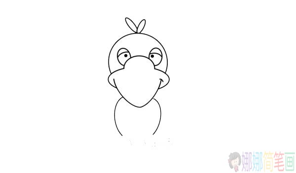 卡通乌鸦简笔画画法步骤图片教程