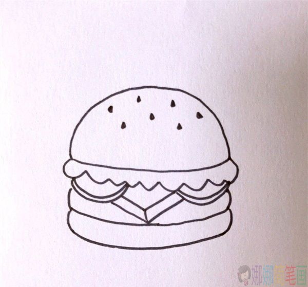 汉堡简笔画教程，汉堡简笔画教程图片