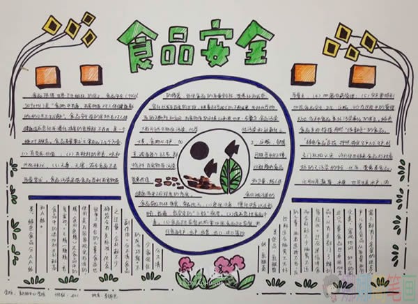 简单又好画获奖的食品安全手抄报图片