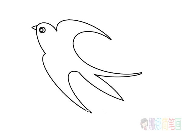 春天的燕子简笔画画法步骤图片