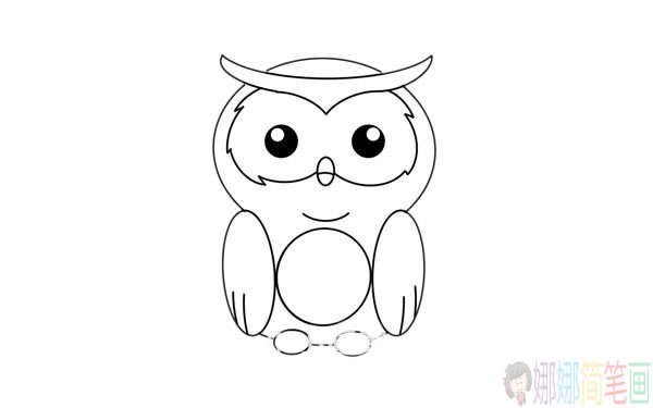 可爱猫头鹰简笔画步骤,卡通猫头鹰简笔画图片