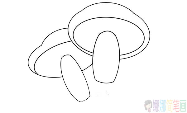 蘑菇简笔画画法,蘑菇简笔画步骤图片