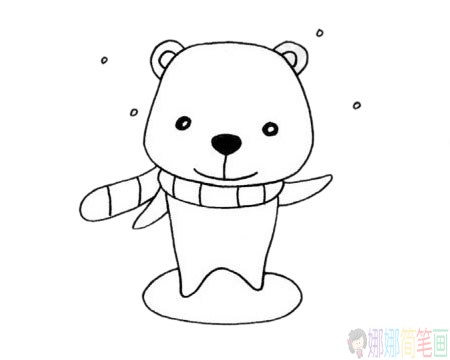 北极熊简笔画步骤,北极熊简笔画图片大全
