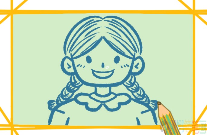 麻花辫女生简笔画要怎么画