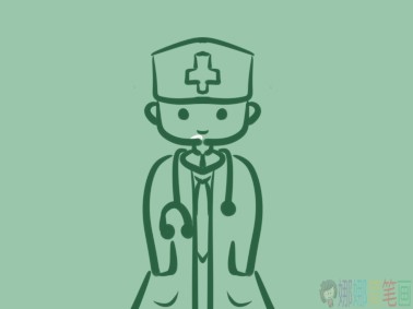 插口袋的医生简笔画图片教程