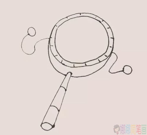 拨浪鼓简笔画彩色画法,拨浪鼓简笔画步骤