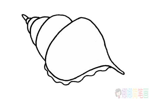 海螺贝壳简笔画步骤,海螺贝壳简笔画图片大全