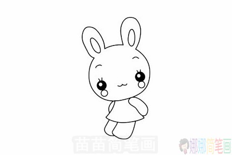 卡通兔子简笔画步骤图解教程及图片大全
