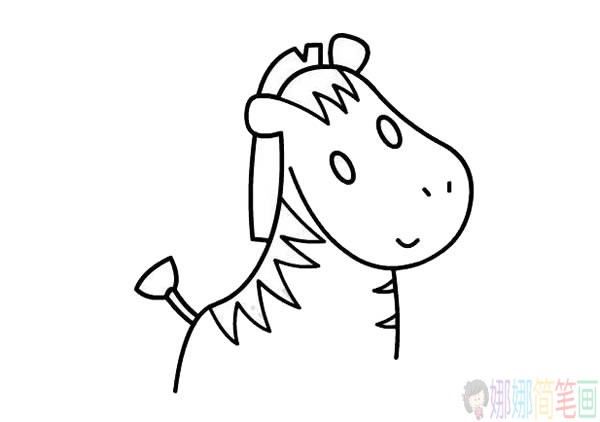 如何画斑马简笔画,可爱的斑马简笔画步骤图教程