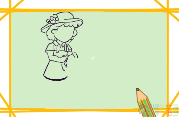 种花的女孩简笔画要怎么画