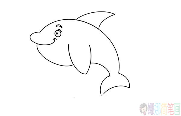 海豚简笔画步骤,漂亮的海豚简笔画图片