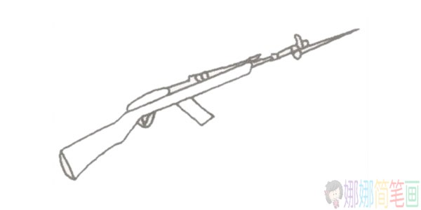 步枪简笔画的画法步骤图解教程