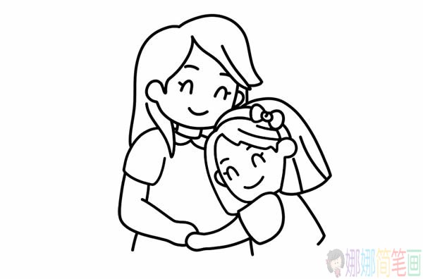 母亲节简笔画主题绘画彩色