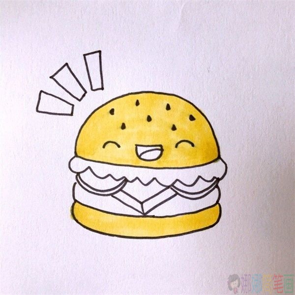 汉堡简笔画教程，汉堡简笔画教程图片