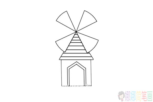 荷兰风车简笔画步骤,风车简笔画图片