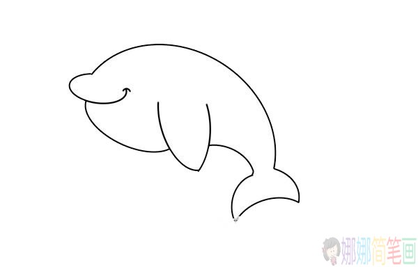 海豚简笔画步骤,漂亮的海豚简笔画图片