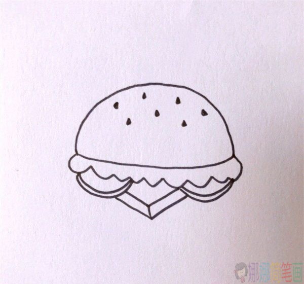 汉堡简笔画教程，汉堡简笔画教程图片