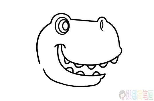 可爱的卡通恐龙简笔画画法步骤图片教程