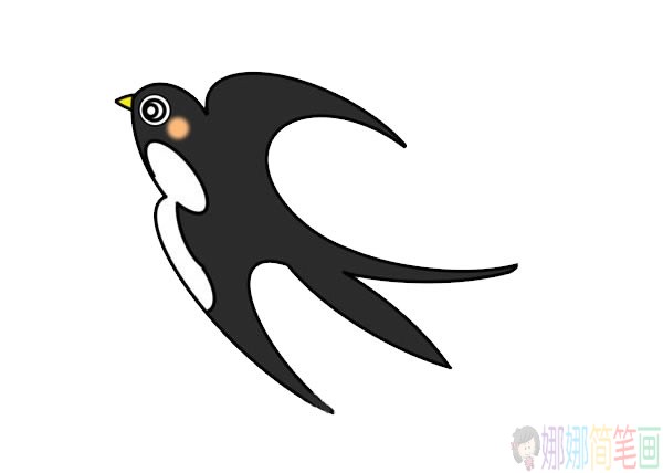 春天的燕子简笔画画法步骤图片