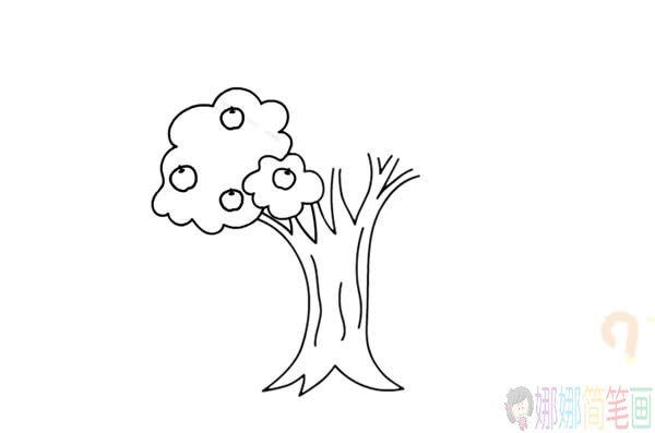 苹果树怎么画简单好看,苹果树简笔画画法步骤图片