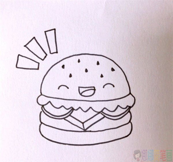 汉堡简笔画教程，汉堡简笔画教程图片
