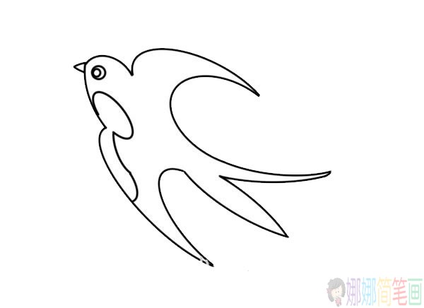春天的燕子简笔画画法步骤图片