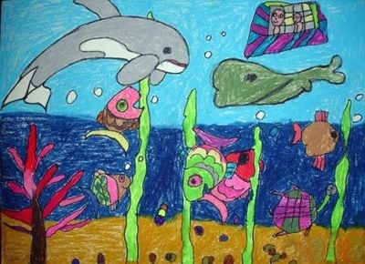 小学生彩铅风景画