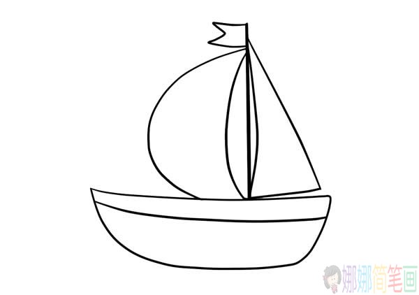 小帆船简笔画彩色,小帆船简笔画步骤