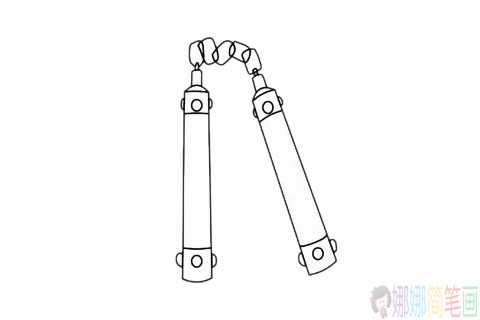双节棍简笔画步骤,双节棍简笔画图片大全