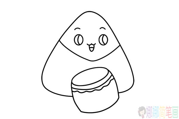 端午节卡通粽子简笔画彩色,卡通粽子简笔画步骤
