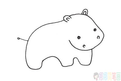 河马简笔画步骤,河马简笔画图片大全