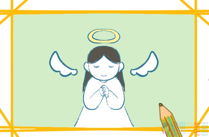 纯白的天使简笔画图片教程