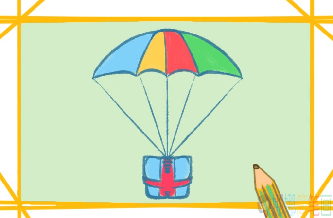 红蓝空投简笔画图片教程