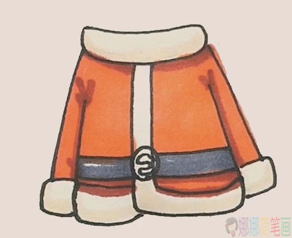 圣诞服简笔画彩色画法,圣诞服简笔画步骤